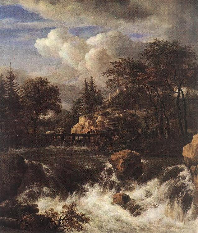 Jacob van Ruisdael Waterfall in a Rocky Landscape oil painting image
